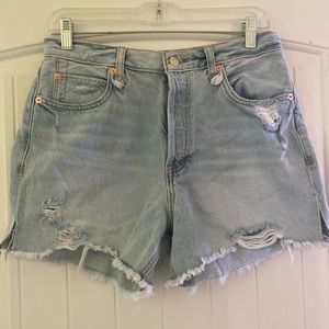We the Free High Waisted Blue Denim Shorts